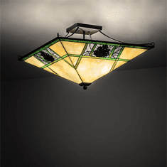 Meyda Custom 226770 Pinecone Ridge Tiffany Oil Rubbed Bronze LED Flush Mount Lighting