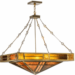 Meyda Custom 22865 Bungalow Rose Antique Copper Drop Lighting Fixture