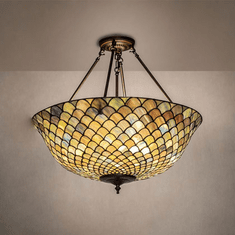 Meyda Lighting 229145 Fishscale Tiffany Mahogany Bronze Ceiling Light