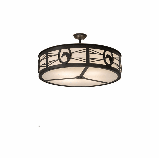 Meyda Custom 230009 Horseshoe Country Timeless Bronze 30" Ceiling