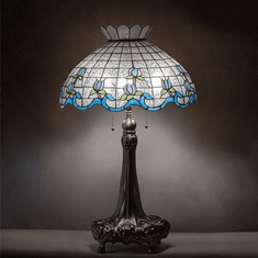 Meyda Lighting 230472 Roseborder Tiffany Mahogany Bronze Table Lamp