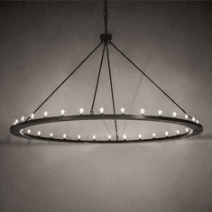 Meyda Custom 231219 Loxley Contemporary Timeless Bronze 96" Chandelier Lamp