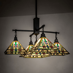 Meyda Custom 231684 Prairie Wheat Tiffany Craftsman Brown Chandelier Lamp