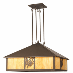 Meyda Custom 23294 Winter Pine Rustic Timeless Bronze Hanging Light