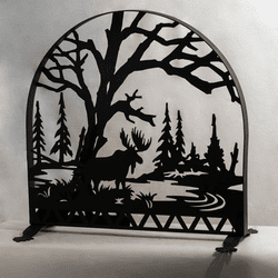 Meyda Custom 23365 Moose Creek Rustic Fireplace Screen