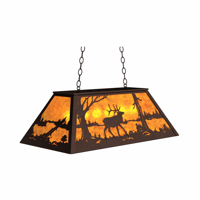 Meyda Custom 234163 Elk at Lake Country Mahogany Bronze Kitchen Island Lighting