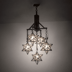 Meyda Custom 237620 Moravian Star Mahogany Bronze Lighting Chandelier