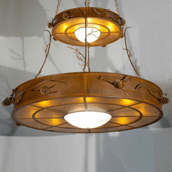Meyda Custom 23812 Woodland Pine Rustic Rust Hanging Light