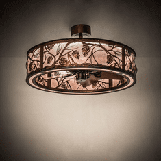 Meyda Custom 239188 Whispering Pines Vintage Copper LED Ceiling Fan