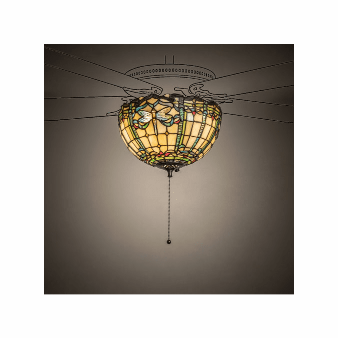 Meyda Custom 240007 Tiffany Dragonfly Tiffany Mahogany Bronze Ceiling