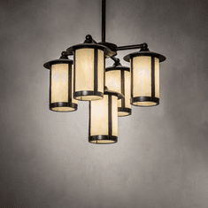 Meyda Custom 241310 Fulton Craftsman Brown Chandelier Light