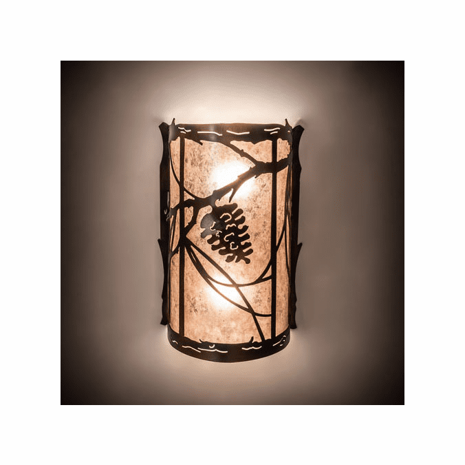 Meyda Custom 242033 Whispering Pines Country Antique Copper Wall Lighting Sconce