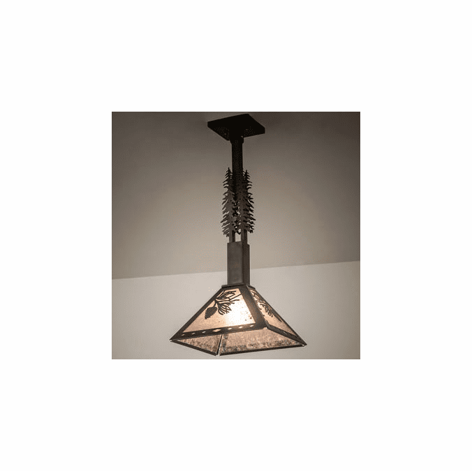 Meyda Custom 245252 Winter Pine Rustic Antique Copper Drop Ceiling Light Fixture