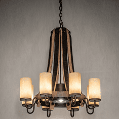 Meyda Custom 246111 Barrel Stave Contemporary Halogen Hanging Chandelier