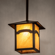 Meyda Custom 248518 Seneca Modern Craftsman Brown Hanging Light Fixture