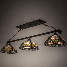 Meyda Custom 248895 Fleur-de-lis Tiffany Oil Rubbed Bronze Island Lighting