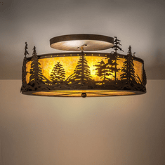 Meyda Custom 273824 Tall Pines Wrought Iron Overhead