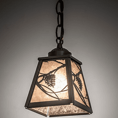 Meyda Custom 249659 Whispering Pines Country Timeless Bronze Mini Hanging Pendant Light
