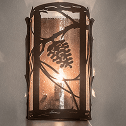 Meyda Custom 250106 Whispering Pines Country Wrought Iron Wall Lighting Sconce