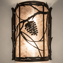 Meyda Custom 250481 Whispering Pines Rustic Oil Rubbed Bronze Wall Sconce Light
