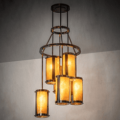 Meyda Custom 250768 Cartier Transparent Copper and Burnished Ceiling Lighting