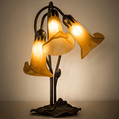 mayaさま Meyda Lighting 255805 Amber Pond Lily Modern Mahogany Bronze
