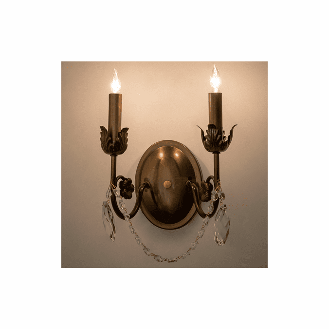 Meyda Custom 252340 Antonia Crystal Antique Copper and Crystal Wall Lighting Fixture