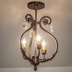 Meyda Custom 252343 Antonia Crystal Antique Copper and Crystal Ceiling Light Fixture