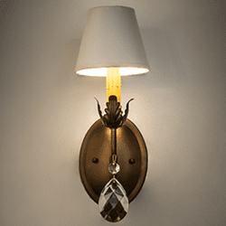 Meyda Custom 252345 Antonia Crystal Antique Copper Wall Lamp