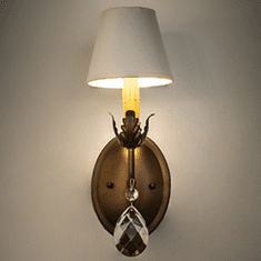 Meyda Custom 252345 Antonia Crystal Antique Copper Wall Lamp