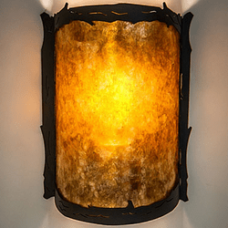 Meyda Custom 252639 Leaf's Edge Wrought Iron Wall Sconce Light