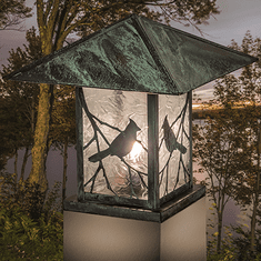 Meyda Custom 253160 Seneca Contemporary Verdigris Outdoor Post Lamp