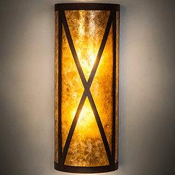 Meyda Custom 253589 Saltire Craftsman Mahogany Bronze Wall Sconce Light