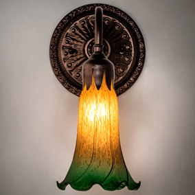 Meyda Lighting 253600 Amber / Green Pond Lily Contemporary