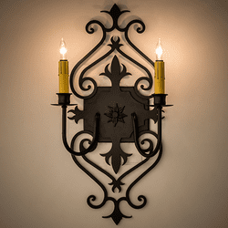 Meyda Custom 253607 Louisa Traditional Black Wall Sconce Lighting