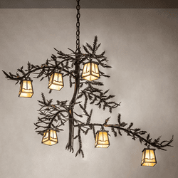 Meyda Custom 253650 Pine Branch Country Oil Rubbed Bronze Chandelier Light