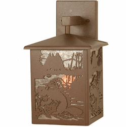 Meyda Custom 254801 Beaver at Work Rustic Rust LED Wall Sconce Lighting