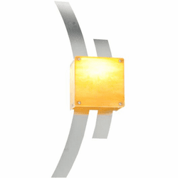 Meyda Custom 254834 Tortuga Luna Contemporary Brushed Nickel and Satin Stainless Steel LED Light Sconce