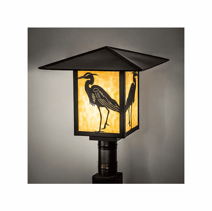 Meyda Custom 254974 Seneca Craftsman Black Exterior Post Lighting Fixture