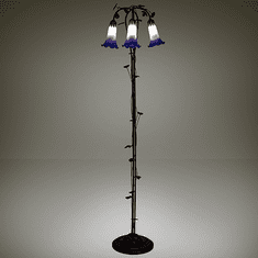 MEYAME ライトブルー Meyda Lighting 255820 Blue / White Pond Lily Modern Mahogany