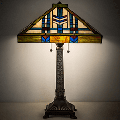 Meyda Lighting 255909 Prairie Wheat Tiffany Mahogany Bronze Table Light