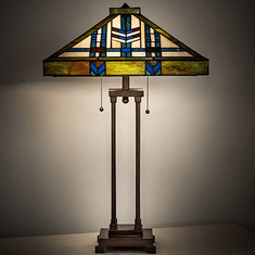 Meyda Lighting 256043 Prairie Wheat Tiffany Mahogany Bronze Table Lamp Lighting