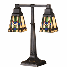 Meyda Lighting 26419 Prairie Wheat Tiffany Mahogany Bronze Table Lighting