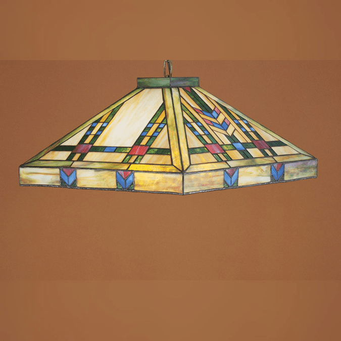 Meyda Lighting 26464 Prairie Wheat Tiffany Art Glass 13 Inch Tall Hanging Pendant Lighting Fixture