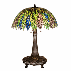 Meyda Lighting 26575 Tiffany Honey Locust Tiffany Lighting Table Lamp