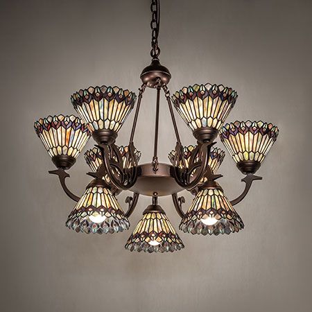 Meyda Custom 270138 Tiffany Jeweled Peacock Tiffany Ceiling