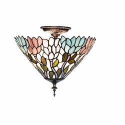 Meyda Lighting 270498 Wisteria Tiffany Flush Mount Ceiling Light Fixture