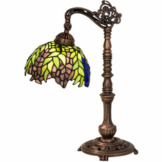 Meyda Lighting 27167 Tiffany Honey Locust Tiffany Green / Blue Side Table Lamp