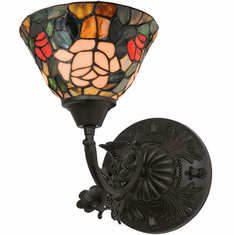 Meyda Lighting 27232 Tiffany Rosebush Tiffany Wall Sconce