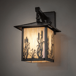 Meyda Custom 273847 Reeds & Cattails Black Patina Outdoor Wall Lighting Sconce